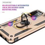 For Samsung Galaxy A72 5G / 4G Shockproof TPU + PC Protective Case with 360 Degree Rotating Holder(Gold)