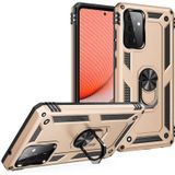 For Samsung Galaxy A72 5G / 4G Shockproof TPU + PC Protective Case with 360 Degree Rotating Holder(Gold)