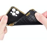 Voor Xiaomi MI 11 6D Galomoplated TPU Crocodile Patroon Magnetische Lederen Case met Ringhouder