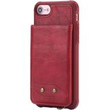For iPhone 6 Vertical Flip Shockproof Leather Protective Case with Long Rope  Support Card Slots & Bracket & Photo Holder & Wallet Function(Red)