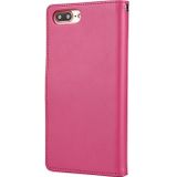 MERCURY GOOSPERY RICH DIARY for iPhone 8 Plus & 7 Plus  PU + TPU Crazy Horse Texture Horizontal Flip Leather Case with Card Slots & Wallet(Magenta)