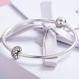 S925 Sterling Silver Pendant Heartbeat Beads DIY Bracelet Necklace Accessories