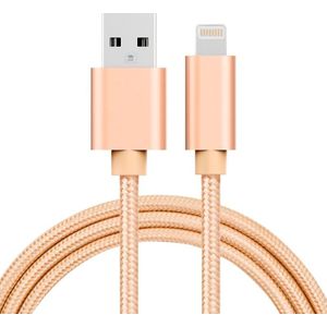 1m 3A Woven Style Metal Head 8 Pin to USB Data / Charger Cable  For iPhone X / iPhone 8 & 8 Plus / iPhone 7 & 7 Plus / iPhone 6 & 6s & 6 Plus & 6s Plus / iPad(Gold)