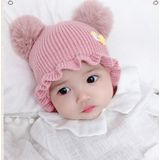 MZ8264 Cartoon Three-dimensional French Fries Duck Baby Skullcap Knitted Double Ball Woolen Hat  Size: Free Size(Pink)