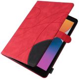 Dual-Color Splicing Horizontale Flip PU Leren Case met Houder & Card Slots & Slaap / Weks-up Functie voor iPad 9.7 (2018/2017) (Rood)