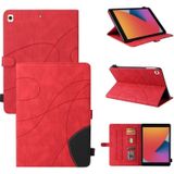 Dual-Color Splicing Horizontale Flip PU Leren Case met Houder & Card Slots & Slaap / Weks-up Functie voor iPad 9.7 (2018/2017) (Rood)