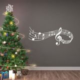 Music Sound Notes Wall Decal Bedroom Music Classroom Decor Removable Music Sticker  Size:L 57.5cmx150cm(White)