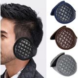 Winter Foldable Adjustable Thick Warm Plush Leather Earmuffs for Men(Grey)