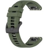 Voor Garmin Fenix 7 Pro 47 mm 22 mm sport tweekleurige siliconen horlogeband (olijfgroen + zwart)