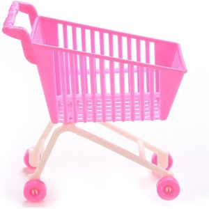 3 stuks plastic pop simulatie trolley winkelwagen speelgoed kinderen gift van de verjaardag (roze)