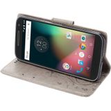 For Motorola Moto G (4rd gen) Plus Pressed Flowers Leather Case with Holder & Card Slots & Wallet(Grey)