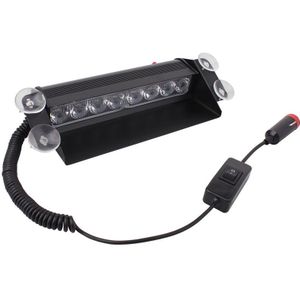 8W 800LM 8-LED White + Yellow Light 3-Modes Adjustable Angle Car Strobe Flash Dash Emergency Light Warning Lamp with Suckers  DC 12V