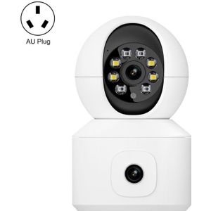 ESCAM QF010 2x2MP Dual Lens Dual Screen Surveillance WiFi Camera Ondersteuning Tweeweg Spraak- en bewegingsdetectie (AU-stekker)