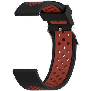 Double Colour Silicone Sport Wrist Strap for Xiaomi Huami Amazfit Bip Lite Version 22mm (Black Red)