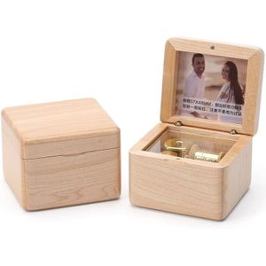 Frame Style Music Box Wooden Music Box Novelty Valentine Day Gift Style: Maple Gold-Plated Movement