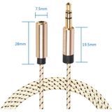 REXLIS 3596 3.5mm Male to Female Stereo Gold-plated Plug AUX / Earphone Cotton Braided Extension Cable for 3.5mm AUX Standard Digital Devices  Length: 1.8m