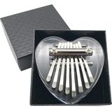 Mini 8 Tone Duim Piano Kalimba Muziekinstrumenten  Geschenkdoos (Acrylic Heart)