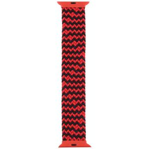 Plastic Buckle Mixed Color Nylon Braided Single Loop Replacement Watchbands For Apple Watch Series 6 & SE & 5 & 4 40mm / 3 & 2 & 1 38mm  Size:XL(Ripple Black Red)