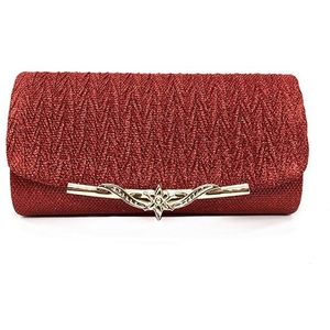 Fashion Chain Dinner Bag Clutch Shoulder Messenger Bag Women Wallet(Red)