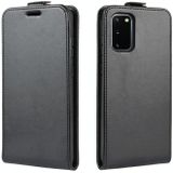 For Samsung Galaxy S20 FE 4G/5G R64 Texture Single Vertical Flip Leather Protective Case with Card Slots & Photo Frame(Black)