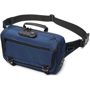 Ozuko 9257 Men Outdoor Sports Waist Bag Anti-Theft Shoulder Messenger Bag(Navy Blue)