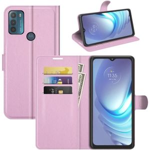 For Motorola Moto G50 Litchi Texture Horizontal Flip Protective Case with Holder & Card Slots & Wallet(Pink)