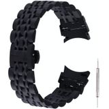 Voor Samsung Galaxy Watch4 40mm / 44mm zeven-kraal roestvrij staal vervangende band horlogeband (zwart)