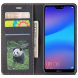 For Huawei P20 Lite Forwenw Dream Series Oil Edge Strong Magnetism Horizontal Flip Leather Case with Holder & Card Slots & Wallet & Photo Frame(Black)