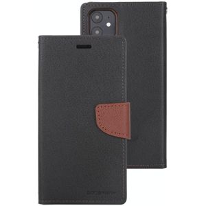 For iPhone 12 GOOSPERY FANCY DIARY Cross Pattern Horizontal Flip Leather Case with Holder & Card Slots & Wallet(Black Brown)