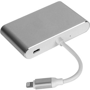 3 in 1 8 Pin to HDMI / VGA / Audio Adapter(Silver)