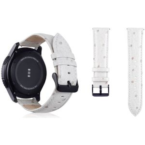 Ostrich Skin Texture Genuine Leather Wrist Watch Band for Samsung Gear S3 22mm(White)