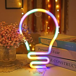 Bulb Neon Light Batterij USB Dual-Power LED Decoratieve modelleerlamp (kleurrijk licht)