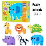 Kinderen vroege opvoeding houten beeld puzzel speelgoed (Olifant )