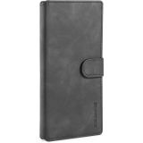 DG.MING Retro Oil Side Horizontal Flip Case with Holder & Card Slots & Wallet for Galaxy Note 10+(Black)