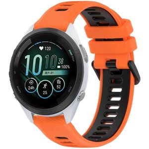 Voor Garmin Forerunner 265S 18 mm sport tweekleurige siliconen horlogeband (oranje + zwart)