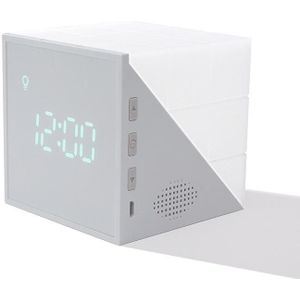 Cube Alarm Clock With LED Night Light USB Charging Cartoon Colorful Alarm Clock(Gray)