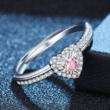 2 stks J30 hartvormige volledige cirkel Fancy gekleurde diamantopening verstelbare ring
