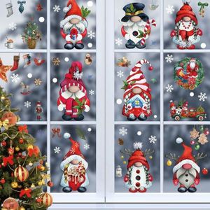 Kerst Statisch Glas Raamdecoratie Achtergrond Decoratieve Stickers (Dwerg)