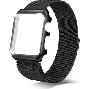 For Apple Watch Series 3 & 2 & 1 42mm Milanese Loop Simple Fashion Metal Watch Strap(Black)