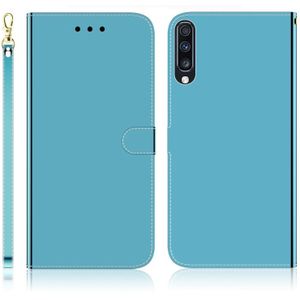 For Galaxy A70 Imitated Mirror Surface Horizontal Flip Leather Case with Holder & Card Slots & Wallet & Lanyard(Blue)