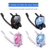 Snorkeling Mask Double Tube Silicone Full Dry Diving Mask Adult Swimming Mask Diving Goggles  Size: S/M(White/Blue)