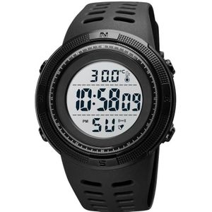 SKMEI 1681 Multifunctional LED Digital Display Luminous Electronic Watch  Support Body / Ambient Temperature Measurement(Black White)