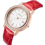 1665JIAYUYAN Fashion  Women Quartz Wrist Watch with PU Leather band and alloy watch case (Red)