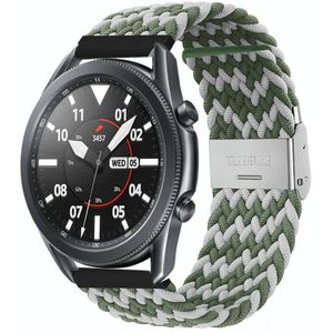 Voor Huawei Watch 4 / 4 Pro nylon gevlochten metalen gesp horlogeband (W wit groen)