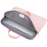 Cartoon Soft PU Leather Portable Waterproof Handheld Notebook Carrying Case with Power Bag  Size: 14 inch(Perfume Grey)