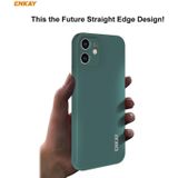 For iPhone 11 Hat-Prince ENKAY ENK-PC0642 Liquid Silicone Straight Edge Shockproof Protective Case + 0.26mm 9H 2.5D Full Glue Full Coverage Tempered Glass Protector Film(Beige)