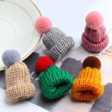 12PCS Cute Mini Knitted Hairball Hat Brooch Sweater Pins Badge(White)