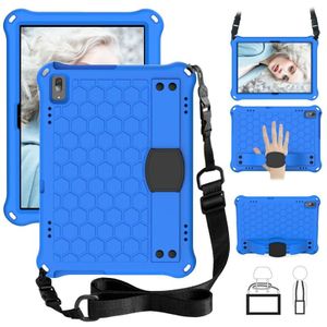 For Lenovo Tab E10 TB-X104F Honeycomb Design EVA + PC Material Four Corner Anti Falling Flat Protective Shell with Strap(Blue+Black)