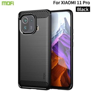 For Xiaomi Mi 11 Pro MOFI Gentleness Series Brushed Texture Carbon Fiber Soft TPU Case(Black)