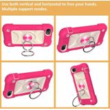 Shockproof Silicone + PC Protective Case with Dual-Ring Holder For iPhone 6/6s/7/8/SE 2020(Rose Red)